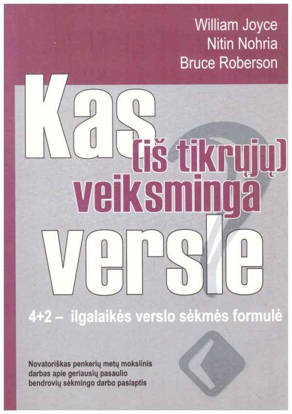 Kas (iš tikrųjų) veiksminga versle - William Joyce, Nitin Nohria, Bruce Roberson