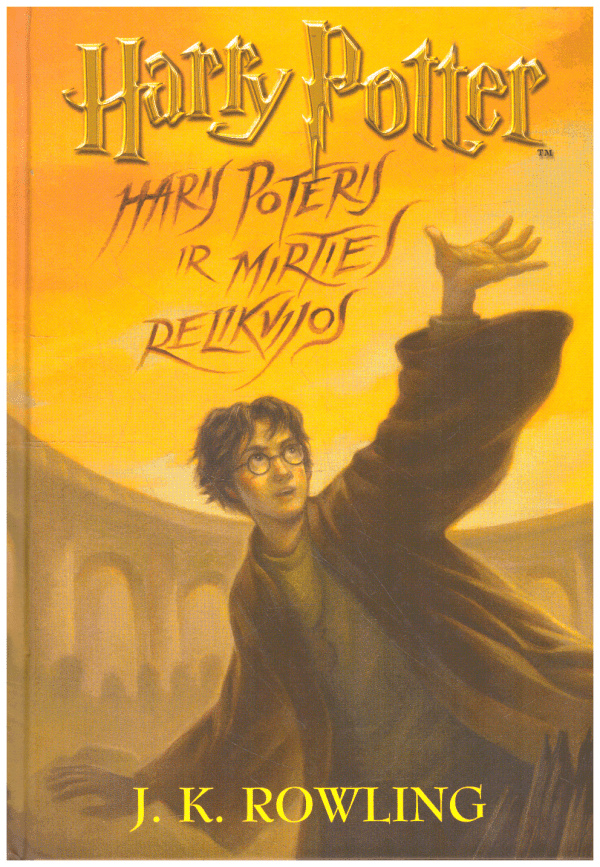 Haris Poteris ir Mirties relikvijos (7 dalis) - J. K. Rowling (viršelio nugarėlė ir viduje paklijuota lipnia juostele)