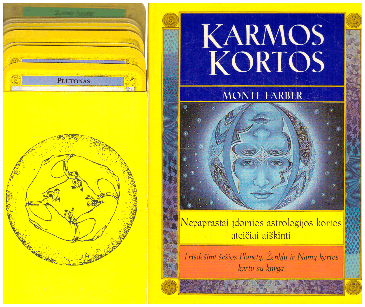 Karmos kortos: nepaprastai įdomios astrologijos kortos ateičiai aiškinti. 36 Planetų, Ženklų ir Namų kortos kartu su knyga - Monte Farber