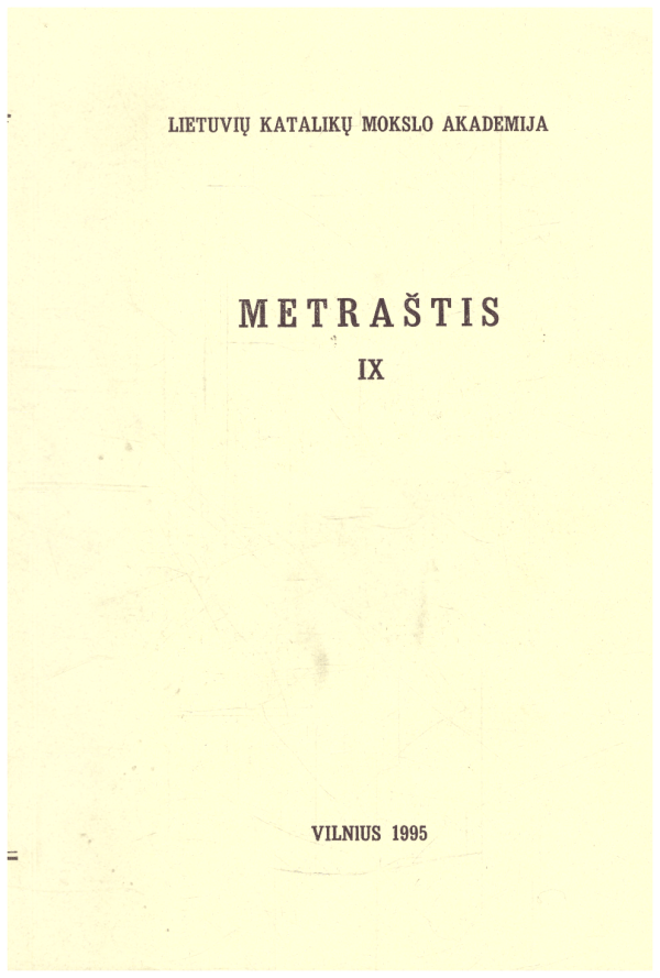 Lietuvių katalikų mokslo akademijos metraštis (9 tomas)
