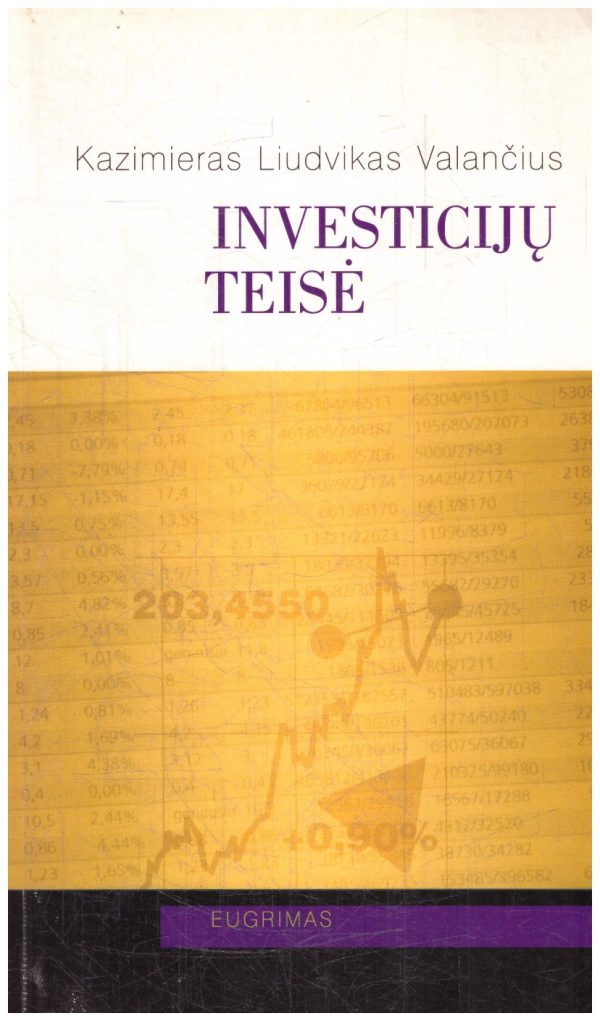 Investicijų teisė - Kazimieras Liudvikas Valančius