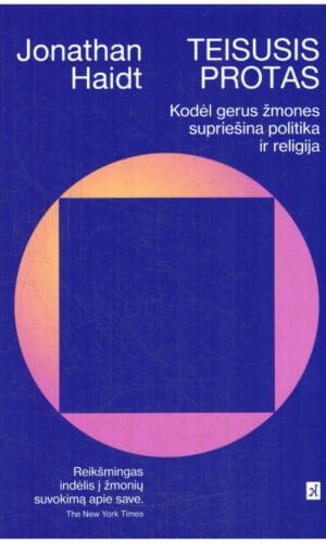 Teisusis protas. Garsus psichologas paaiškina, kodėl žmonės nesutaria, ir nurodo kelius į tarpusavio supratimą - Jonathan Haidt