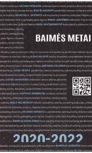 Baimės metai 2020-2022: knygą sudaro pandemijos metų dienoraštis ir penkiolika interviu su įvairių sričių ekspertais